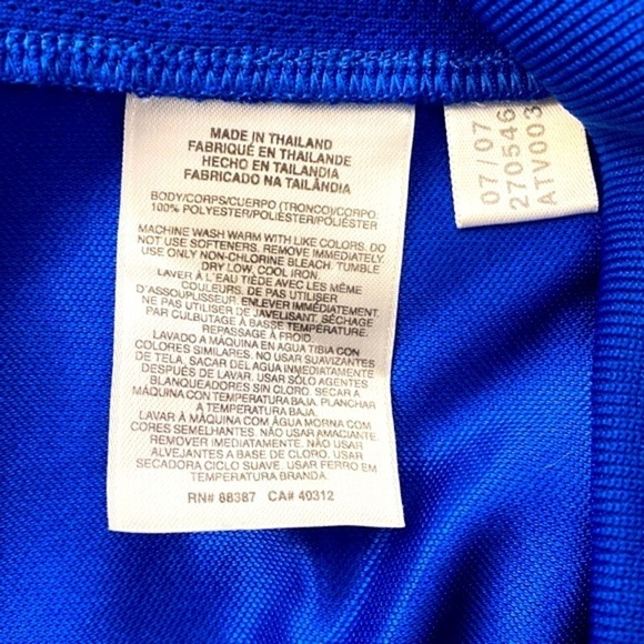 Men’s Adidas Blue & White Three Stripe Polyester Zip Up Athletic Track Jacket - Picture 11 of 11